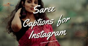 blue saree captions